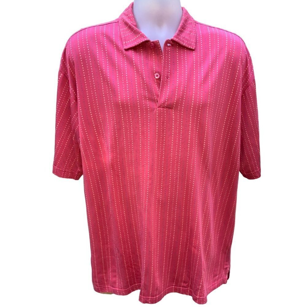 Bobby Chan lightweight silk blend pink coral short sleeve polo shirt size large